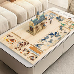 WOOD CITY baseplate table easy-to-store design for compact spaces.