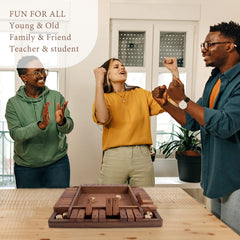 WOOD CITY Shut The Box with 8 dice for versatile rolling and quick rounds.