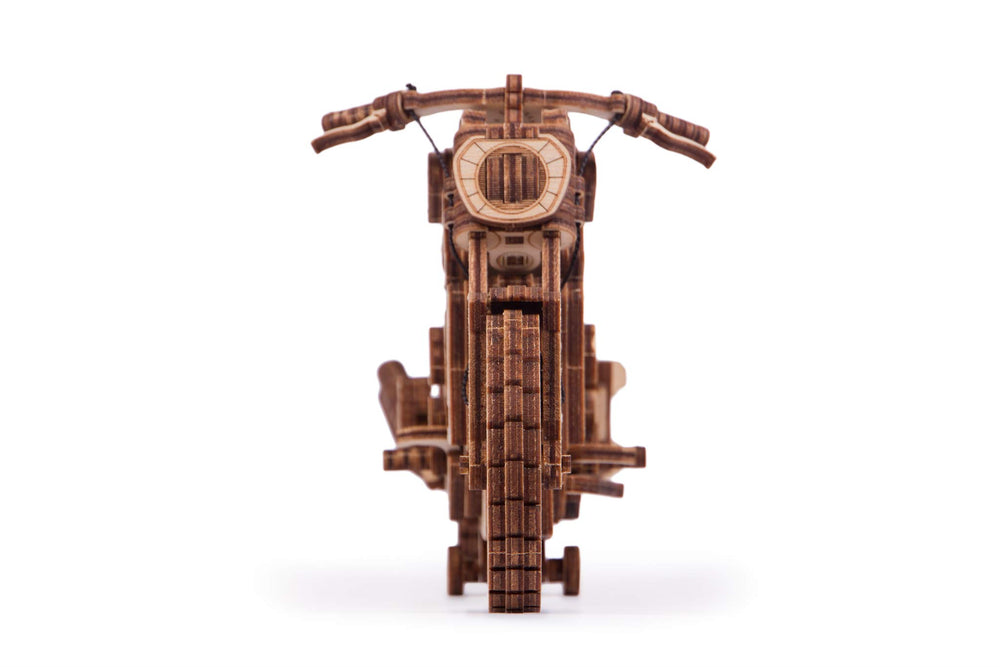 Wood Trick final model on display, emphasizing craftsmanship and engineering interest.