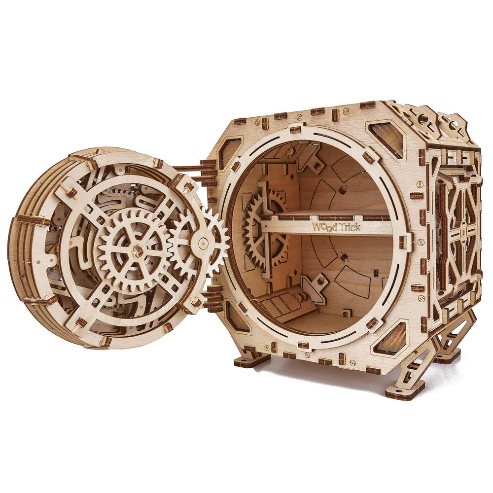 Wood Trick Safe wooden model kit ready to assemble, decorative storage box.