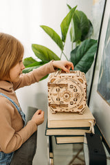 Wood Trick Safe detailed design resembling a mini safe and interior decor.