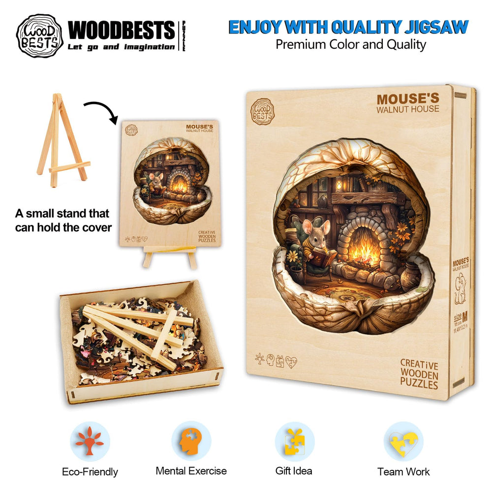 WOODBESTS Durable natural wood build supports repeated puzzle sessions for adults and kids