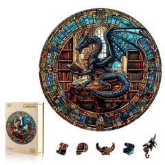 WOODBESTS Dragon's Library 300-piece puzzle for immersive family game nights