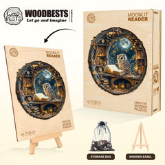 WOODBESTS Moonlit Owl puzzle ideal for desk or wall display