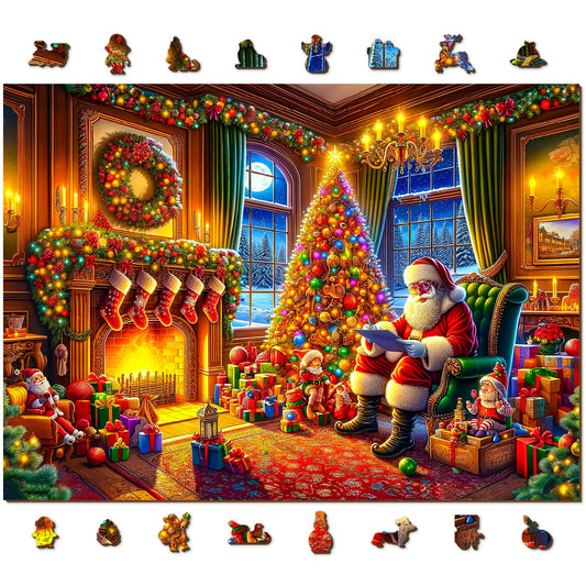 WOODEN.CITY 1000-piece puzzle Christmas Eve scene enhances family evenings with festive detail.