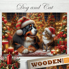 WOODEN.CITY Christmas figurines with reindeer, snowflakes, and ornaments
