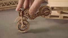 WOODEN.CITY Motocross 3D Puzzle durable wood pieces promise long-term display value.