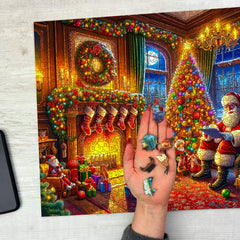 WOODEN.CITY Santa and rooftops scene sparks festive decorating and storytelling.