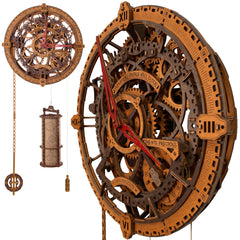 WOODEN.CITY steampunk clock face shows intricate design for bold wall decor
