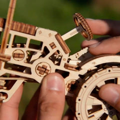 WOODEN.CITY Tractor 3D puzzle pieces laid out show precise laser-cut birch sheets for precise assembly