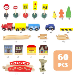 WoodenEdu colorful trains add vibrant movement for tiny hands.