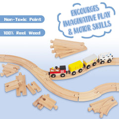 WoodenEdu straight track with universal connectors fits many brands.