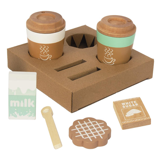 WOODENFUN coffee cups set for kids boosts imaginative play and social interaction.
