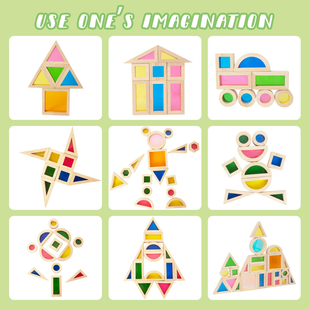 Woodenfun durable wood and acrylic blocks endure daily play.