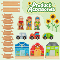 WOODENFUN train station concentrates play moments and role-play scenarios.