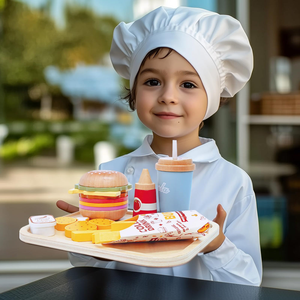WOODENFUN ingredients and packaging boxes spark organized kitchen role play