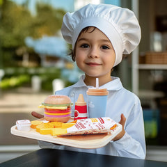 WOODENFUN ingredients and packaging boxes spark organized kitchen role play