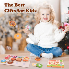 Wooderma Montessori-inspired play kitchen accessory set supports fine motor skills development.