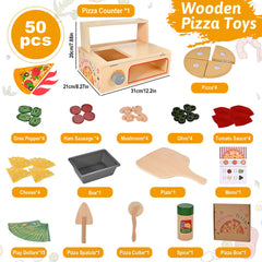 Wooderma pizza oven dial highlights realistic details for pretend cooking experiences.