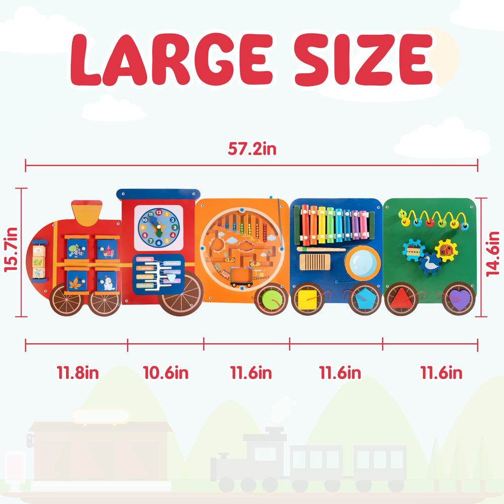 Woodmam clock and number panel supports early logical thinking and time-telling basics.