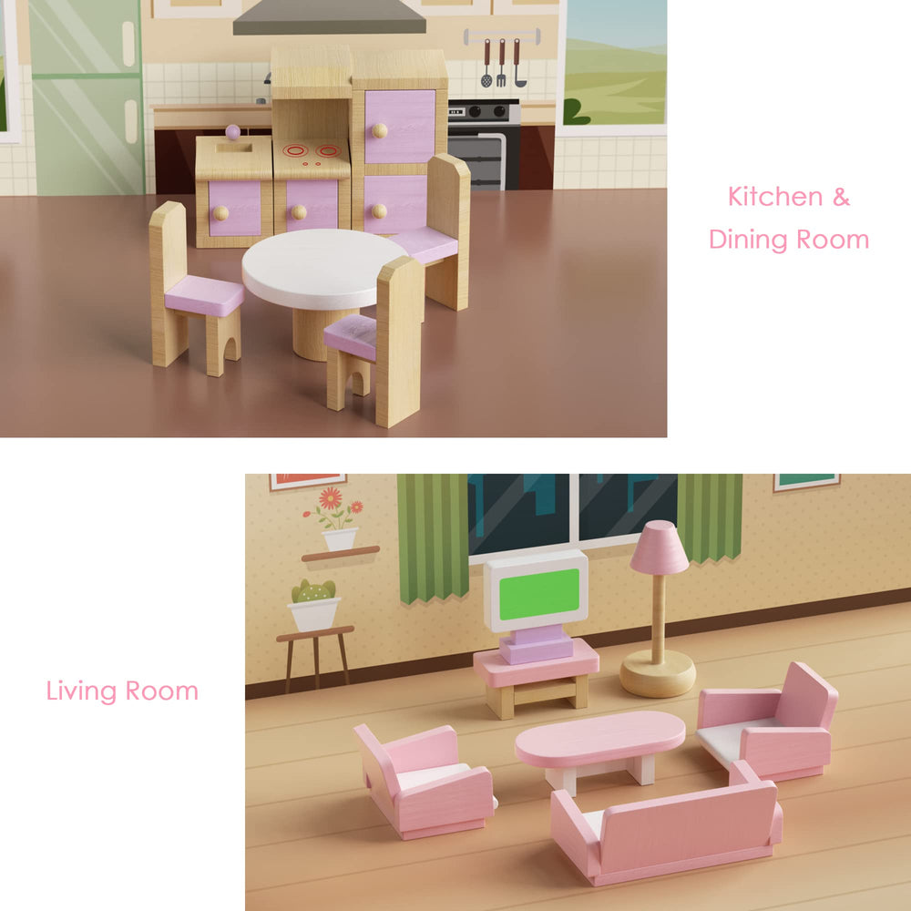 WOODMAM dollhouse chairs provide sturdy seating for mini rooms and imaginative dining.