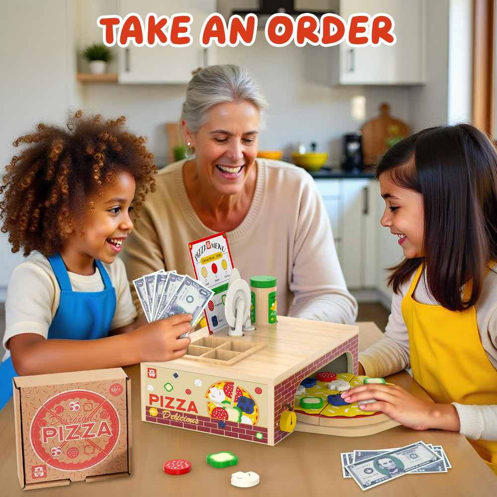 WOODMAM gift-ready pizza toy: perfect birthday or holiday gift for young chefs