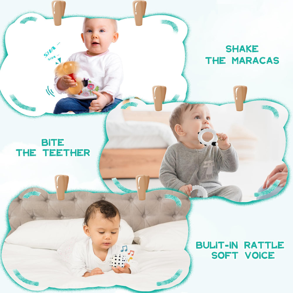 WOODMAM wooden tissue box offers tactile play and discovery through open-close exploration.