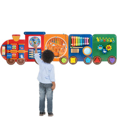 Woodmam Train Activity Wall Panel supports group play and hands-on learning.