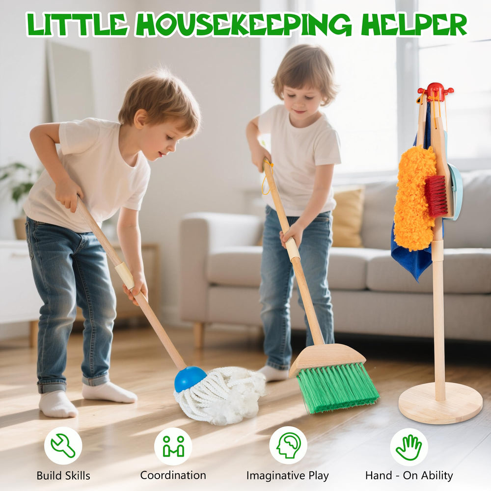 WOODMAM cleaning rag included for realistic mopping and cleanup