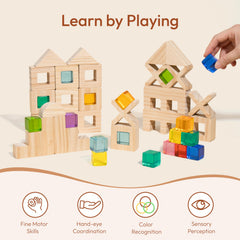 Woodtoe Colorful educational toys boost color recognition and coordination.