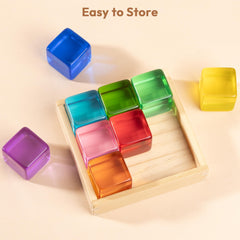Woodtoe stacking blocks promote safe open-ended play for toddlers.
