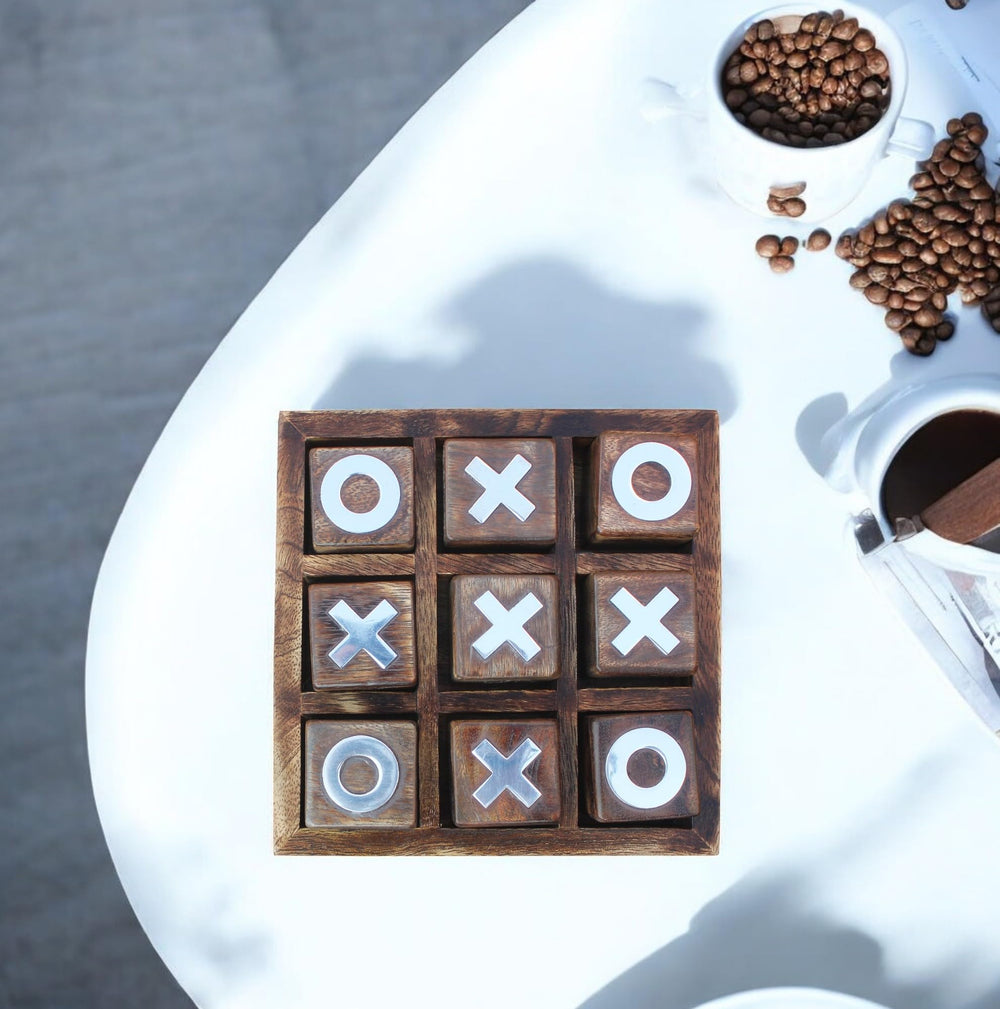 woody24into7 table-top game displayed on coffee table for guests