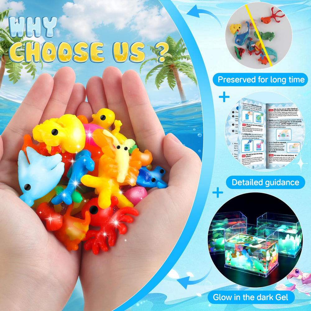 Twelve magic water toys from Wookidel invite color mixing and fine motor practice