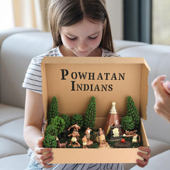 wookidel powhatan canoe figurine for historical dioramas