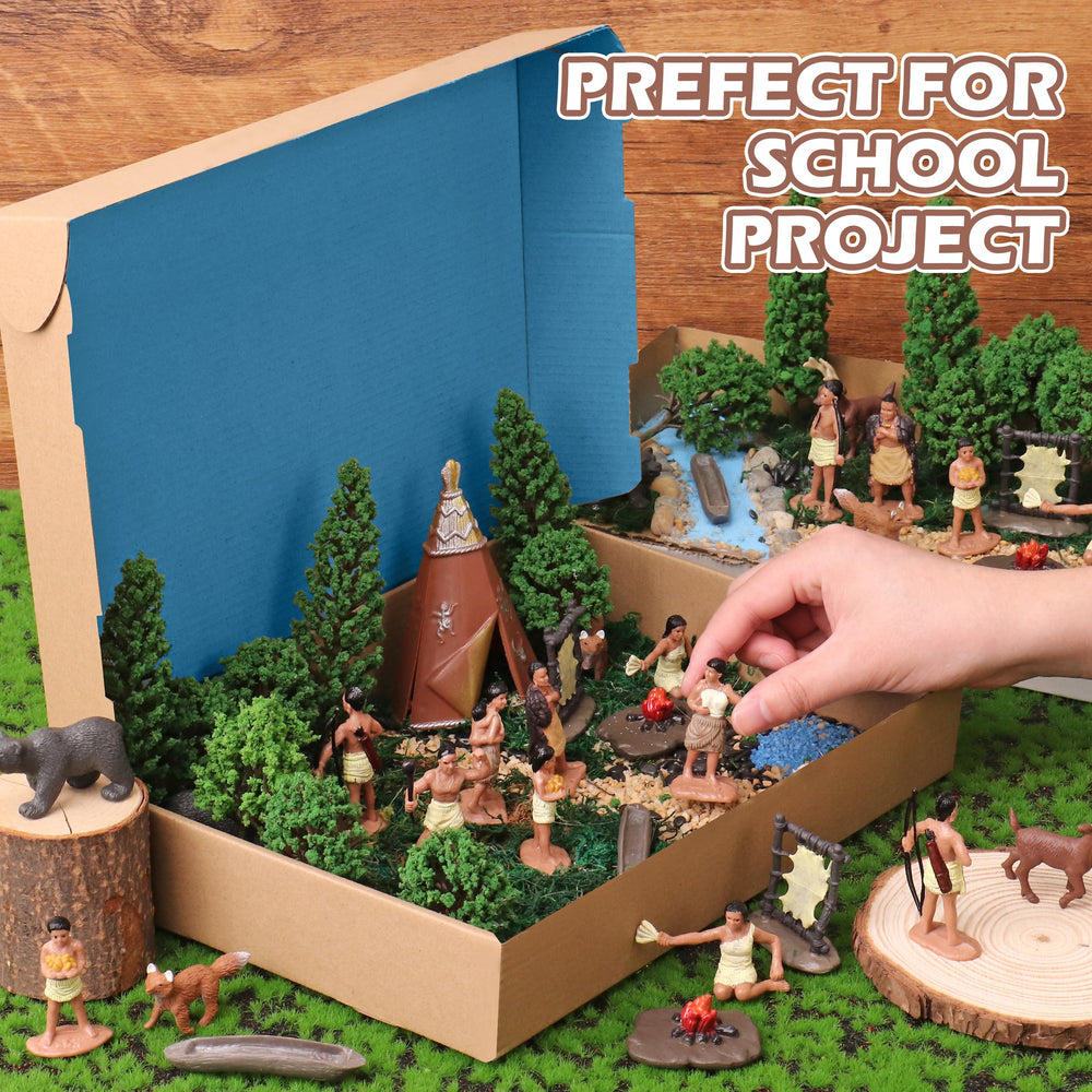 wookidel powhatan warriors with weapons figurine for interactive projects