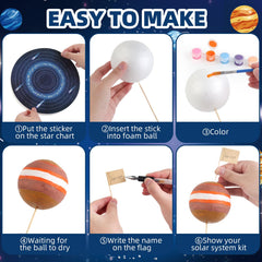 Wookidel Solar System Kit foam stars add decorative accuracy and variety in scale.