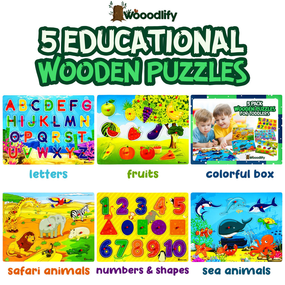 WOOODLIFY numbers puzzle peg aids counting basics through chunky easy-to-grasp pieces.