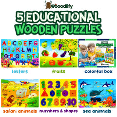WOOODLIFY numbers puzzle peg aids counting basics through chunky easy-to-grasp pieces.