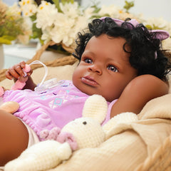WOOROY black-curly hair with hand-rooted lashes for natural look