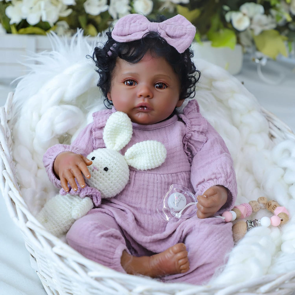WOOROY Realistic Reborn Baby Doll 18-inch pink jumpsuit for adorable outfit styling