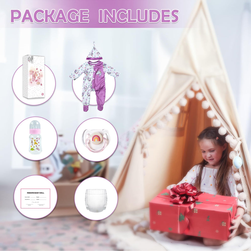 WOOROY Reborn doll includes accessories for gifting and imaginative play