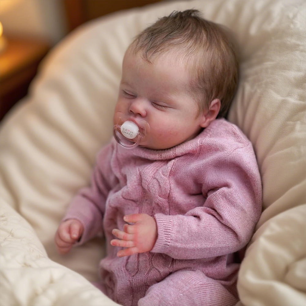 WOOROY Reborn doll in pink outfit presents cozy newborn look for pretend care
