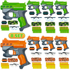 Wordot 8-pack blaster guns for safe, active indoor and outdoor play.