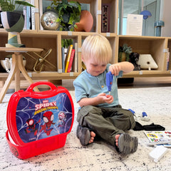 World Tech Toys Spidey hammer in action during pretend repair play.