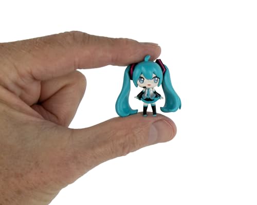 Hatsune Miku turquoise hair detail highlights vibrant color in this collectible.