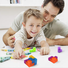 WorWoder blue blocks as stress-relief fidget toys during calm moments.