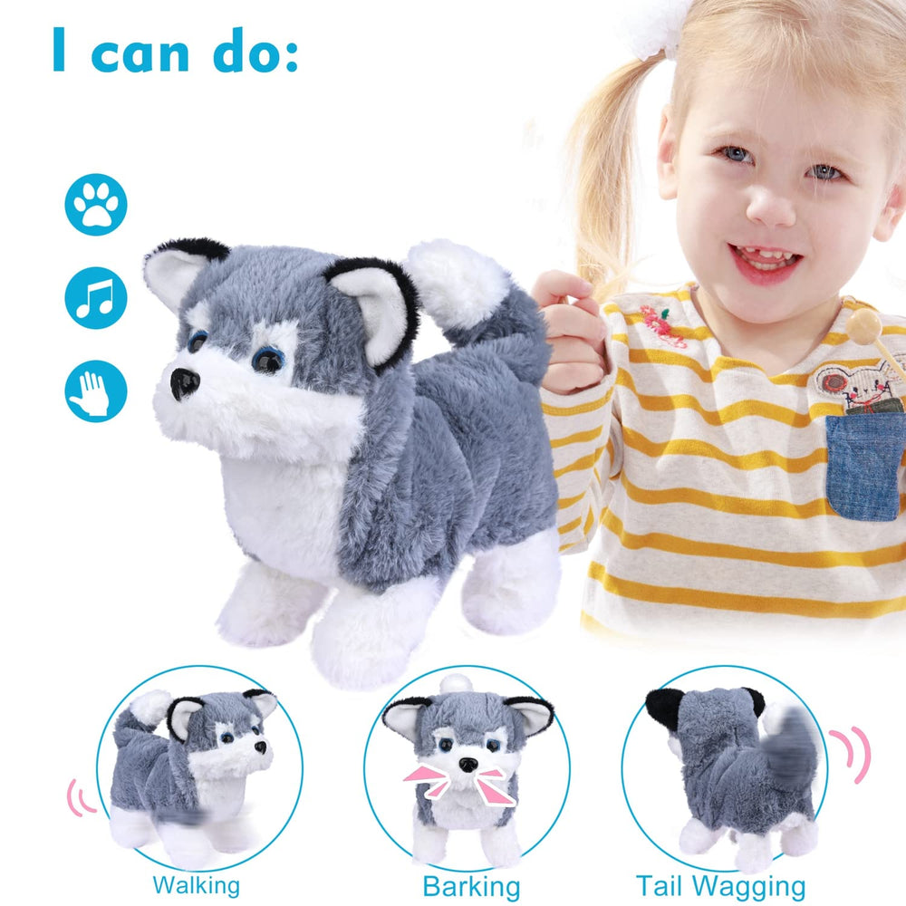 WorWoder Alaska plush puppy tail wagging, inviting storytelling and shared play