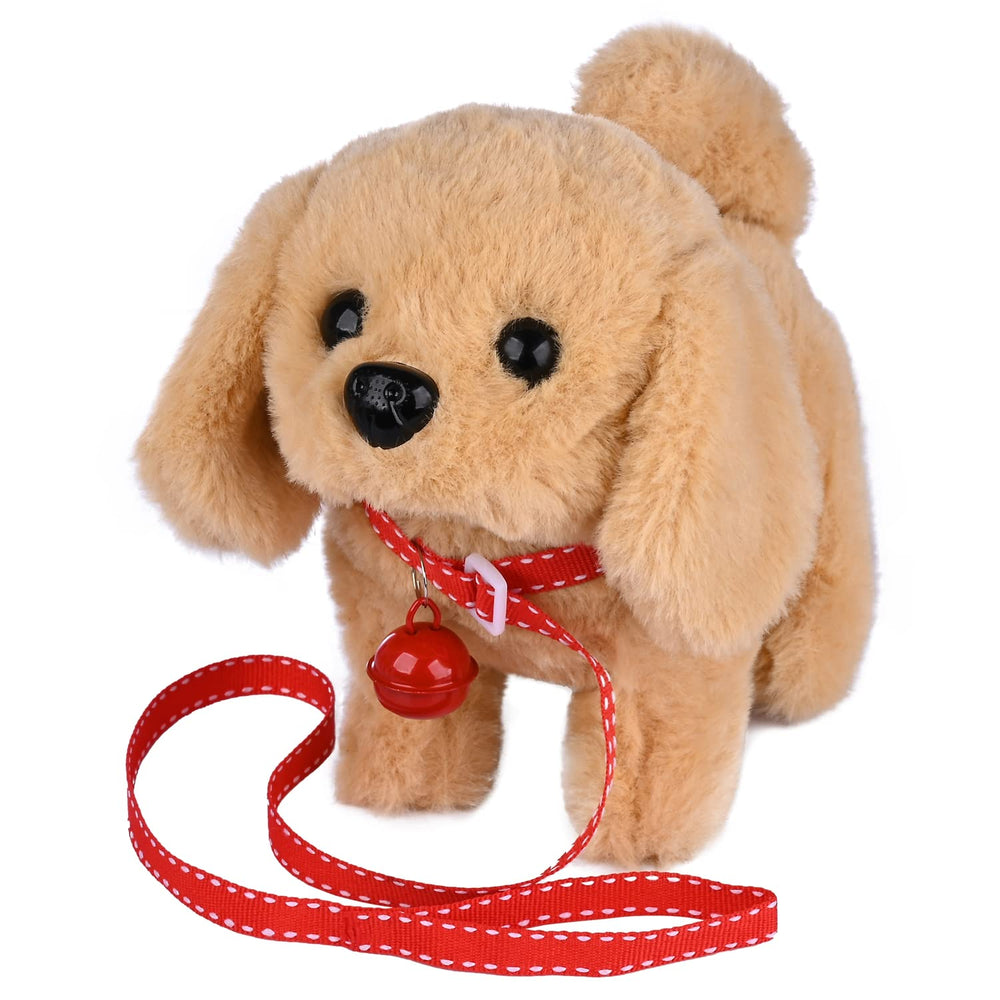 WorWoder Plush Golden Retriever Toy walking for engaging pretend play and safe indoor fun
