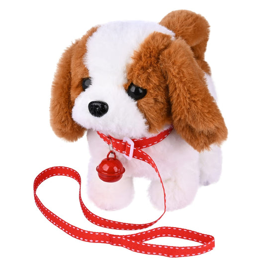 WorWoder Plush Saint Bernard toy walking for imaginative play and companionship.