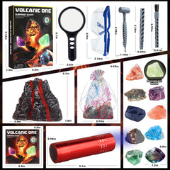 Woumserta Volcano Dig Kit mesh bag for safe collection.